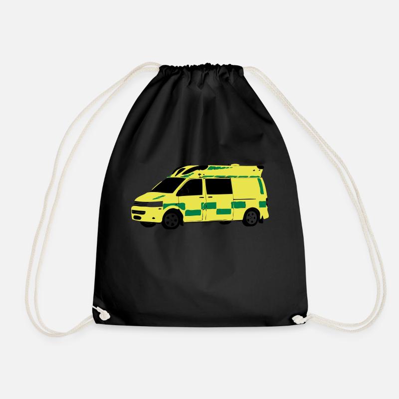 Krankenwagen - Turnbeutel - Schwarz
