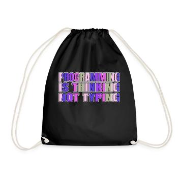 statement joke hacking computer funny quote - Drawstring Bag - black - Front