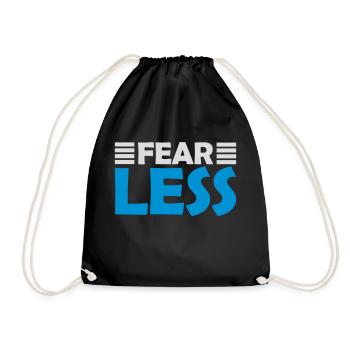 fearless Text Quote Design - Drawstring Bag - black - Front