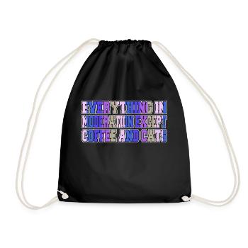 Latte Persian Pet Cat Animals - Drawstring Bag - black - Front