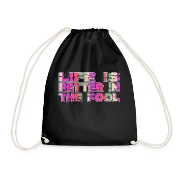 Sport Adult Swim Tshirts Swimsuit Tshirts Bicycle - Drawstring Bag - black - Front