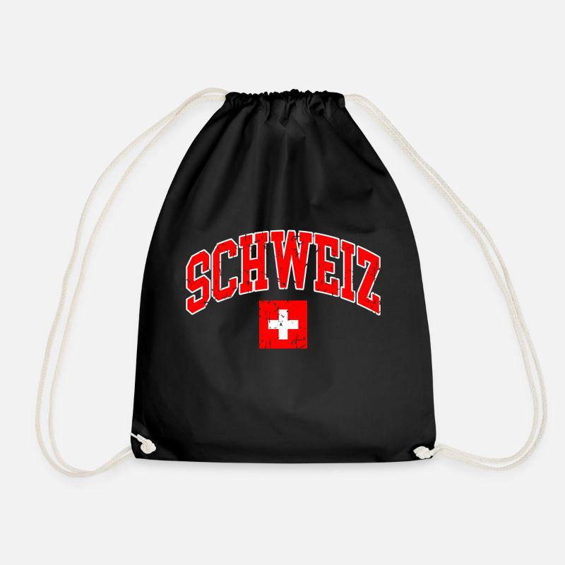 Schweiz Flagge - Turnbeutel - Schwarz