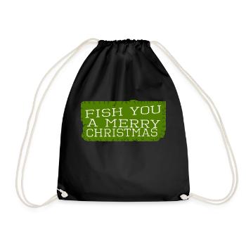 Couples Funny Sayings Happy Fun Dork Angler - Drawstring Bag - black - Front