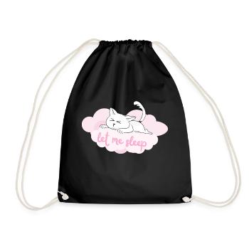 Let me Sleep - For cat fans and sleepy hats - Drawstring Bag - black - Front