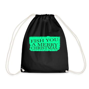 Animal Love Dork Fishing Tournaments Rod Quote - Drawstring Bag - black - Front