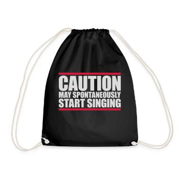 may spontaneously start singing - Turnbeutel - Schwarz - Vorne