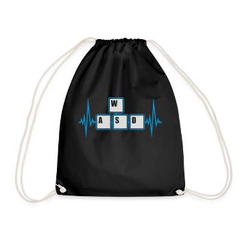 Touches du clavier WASD de l’ordinateur - Sac de sport léger - noir - Devant