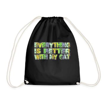 avogato funny sayings kitten guenon jokes animals - Drawstring Bag - black - Front