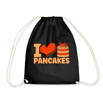 Pfannkuchen Liebhaber Frühstückspfannkuchen Fluffi - Turnbeutel - Schwarz - Vorne