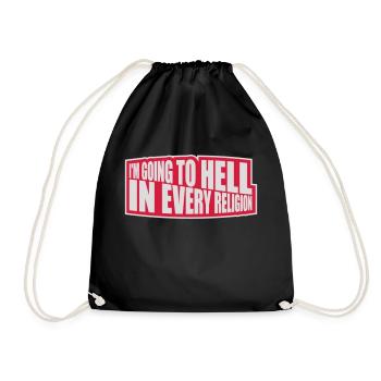in going to hell - Drawstring Bag - black - Front