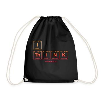 I THINK (periodically) - Funny saying - Drawstring Bag - black - Front