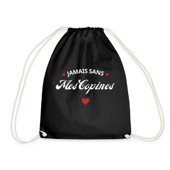 Jamais sans mes copines - Sac de sport léger - noir - Devant