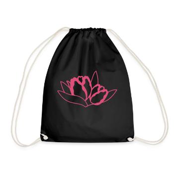 Tulpe - Turnbeutel - Schwarz - Vorne