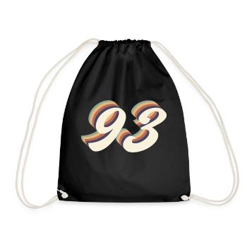 93rd anniversary vintage - Drawstring Bag - black - Front