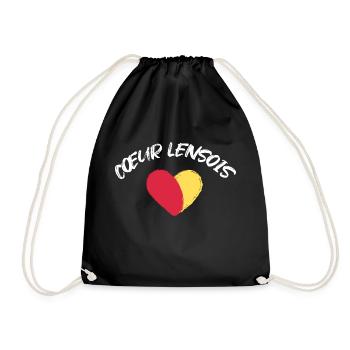 Coeur lensois cadeau supporter lens - Sac de sport léger - noir - Devant