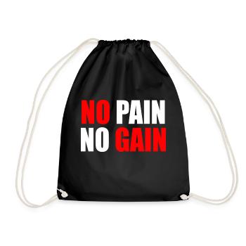 No pain no gain - Drawstring Bag - black - Front