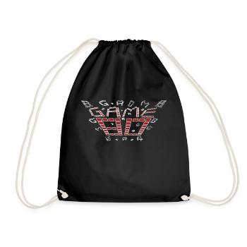 Game 80s design red white - Turnbeutel - Schwarz - Vorne