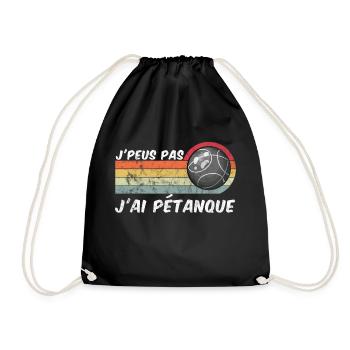 Boccia Humour J'Peus Pas J'ai Pétanque Joueur - Sac de sport léger - noir - Devant