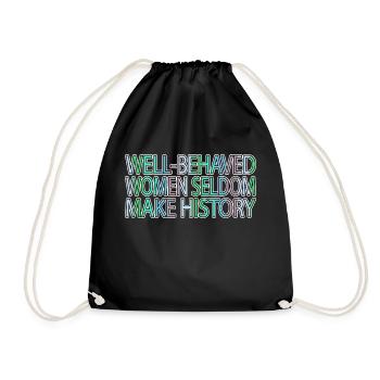woman geek patriarchy are nine - Drawstring Bag - black - Front