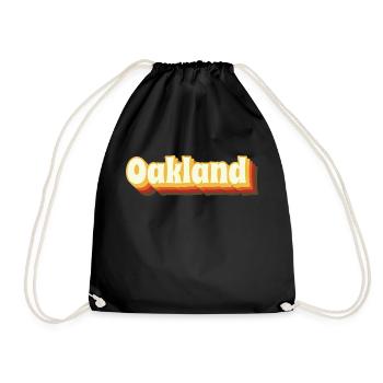 Oakland Retro Vintage Texte - Sac de sport léger - noir - Devant