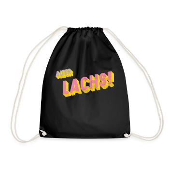 Alter Lachs - Turnbeutel - Schwarz - Vorne
