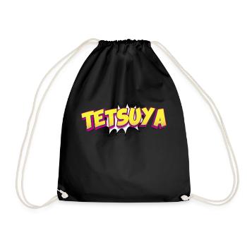 Tetsuya benutzerdefinierter Name Comic-Buch-Stil Pop-Art, - Turnbeutel - Schwarz - Vorne