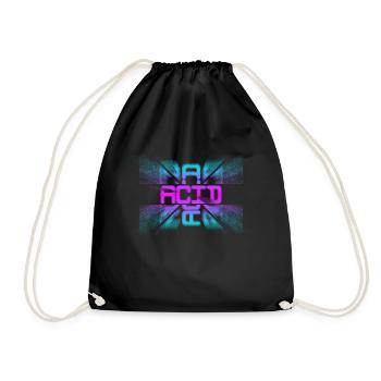 Acid House Techno EDM Party Festival DJ - Turnbeutel - Schwarz - Vorne