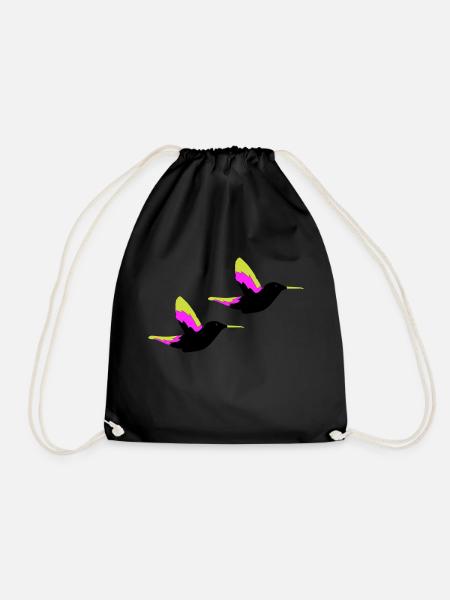 kolibri birds - Turnbeutel - Schwarz