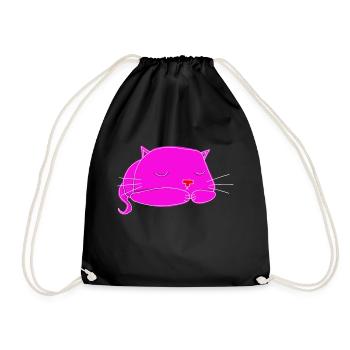 schlafende Katze - Turnbeutel - Schwarz - Vorne