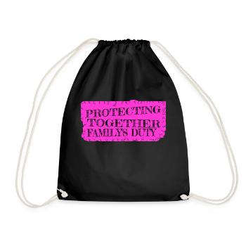 birthday present birthday police community - Drawstring Bag - black - Front