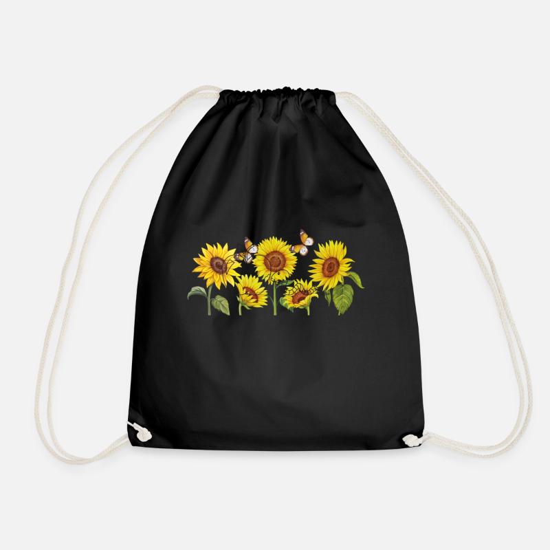 Sonnenblumen-Sunflowers - Turnbeutel - Schwarz