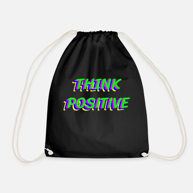 Think Positive - Drawstring Bag - black