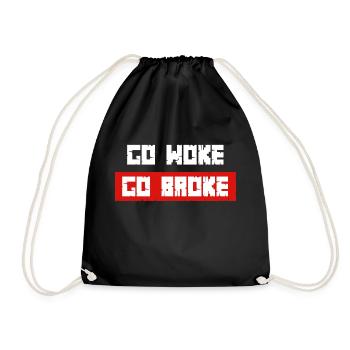 Go Woke Go Broke - Drawstring Bag - black - Front