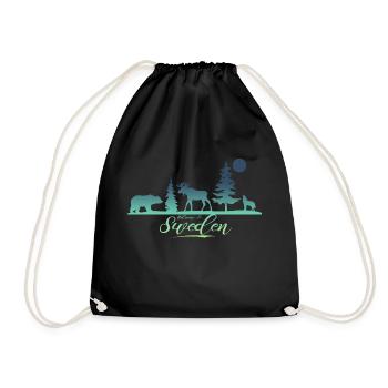 Suède Suède Viking Nordique Scandinavie Solstice d’été - Sac de sport léger - noir - Devant