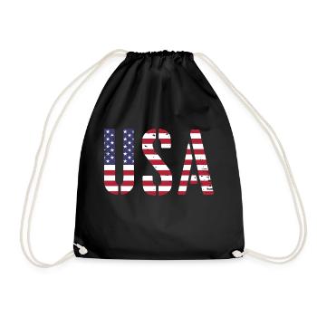 United States in the colors of the American flag flag flag - Drawstring Bag - black - Front