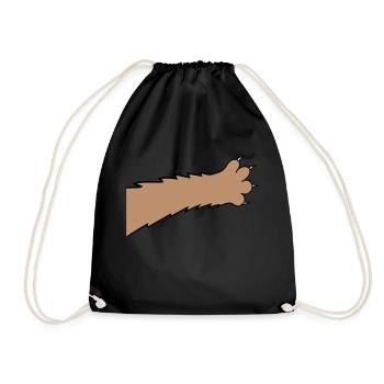 Cats, claws, paws, paws, sharp claws, scratching - Drawstring Bag - black - Front
