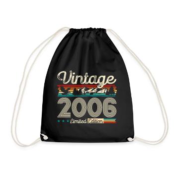 18th Birthday Original Vintage 2006 Vintage 06 - Drawstring Bag - black - Front