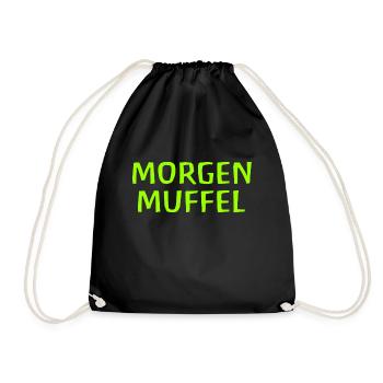 Morgenmuffel - Turnbeutel - Schwarz - Vorne