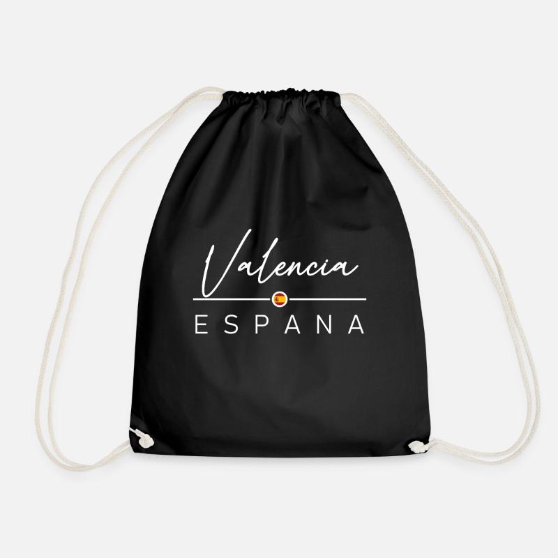 Spain - Valencia - Spain - España - Drawstring Bag - black