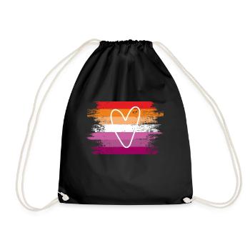 Heart lesbian - Turnbeutel - Schwarz - Vorne