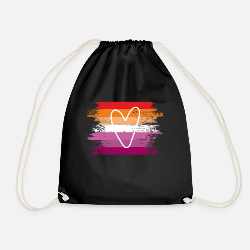 Heart lesbian - Turnbeutel - Schwarz