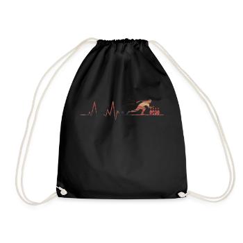 Bowling heartbeat - Drawstring Bag - black - Front