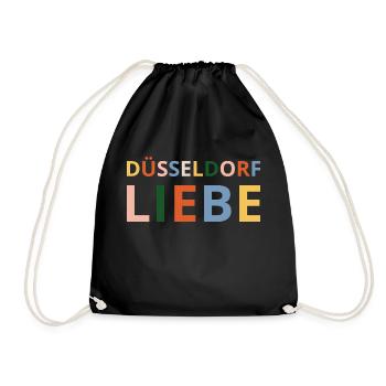 Dusseldorf Love, Dusseldorf is colorful - Drawstring Bag - black - Front