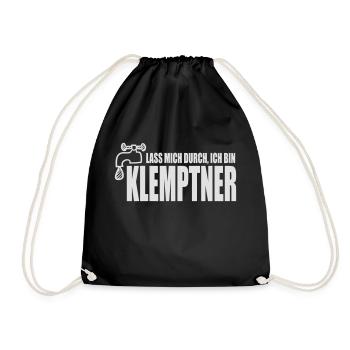 Lass mich durch, ich bin Klemptner - Turnbeutel - Schwarz - Vorne