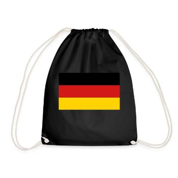 Fahne Flagge Deutschland - Turnbeutel - Schwarz - Vorne