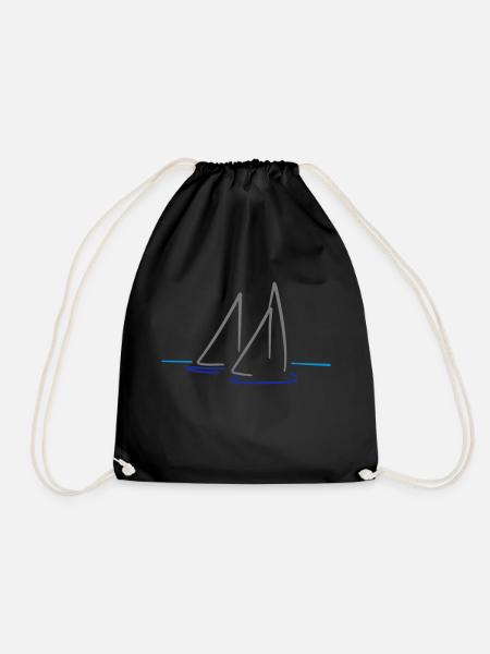 sailing - Drawstring Bag - black