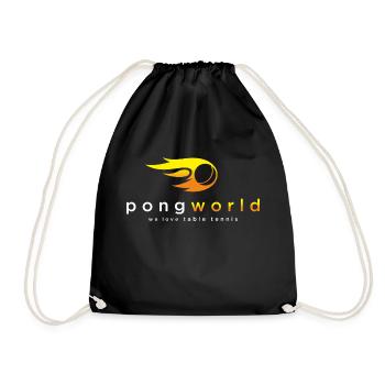 PongWorld wir lieben Tischtennis - Turnbeutel - Schwarz - Vorne