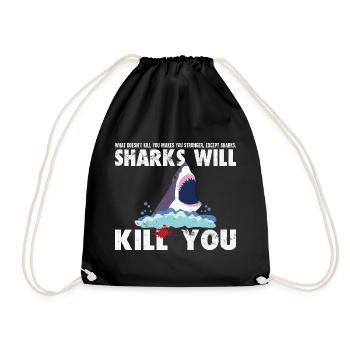 Les requins vont vous tuer drôle - chemise de plongée - Sac de sport léger - noir - Devant
