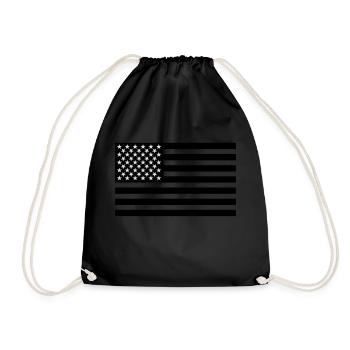 USA - Turnbeutel - Schwarz - Vorne