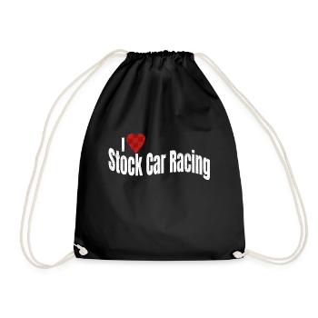 I love Stock Car Racing - Drawstring Bag - black - Front